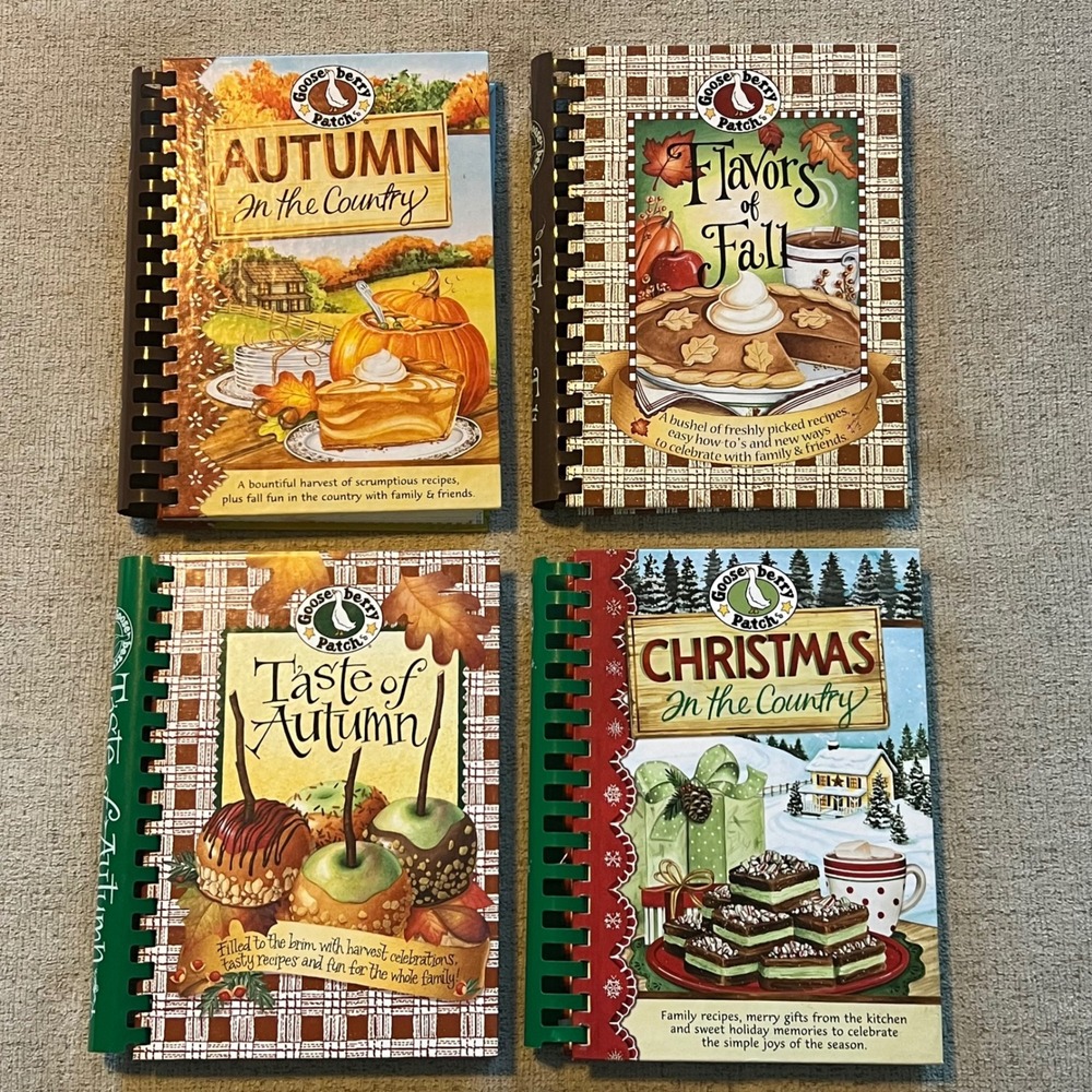 Gooseberry Patch Cookbook Lot of 4 Autumn In the Country Christmas Taste of Fall